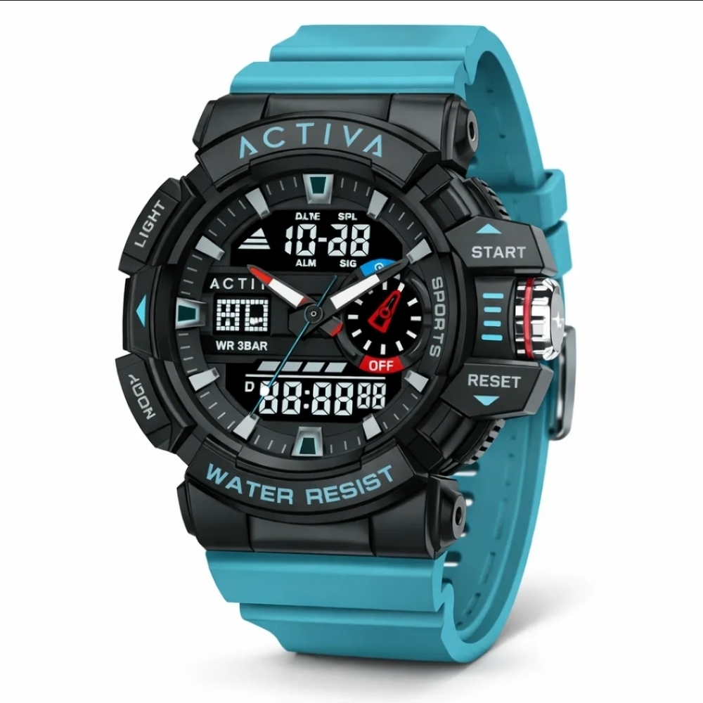 🍀Activa Vord Digital Unisex Watch - 49mm, Light Blue